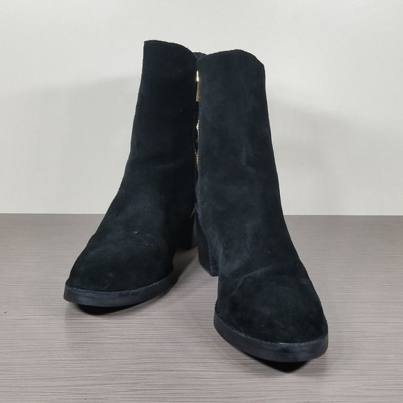UGG Fraise Whipstitch Bow Ankle Bootie, Black Suede, Womens Size 11 / 42 - Picture 4 of 13